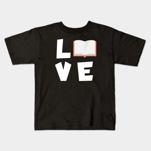 Book love Kids T-Shirt by maxcode